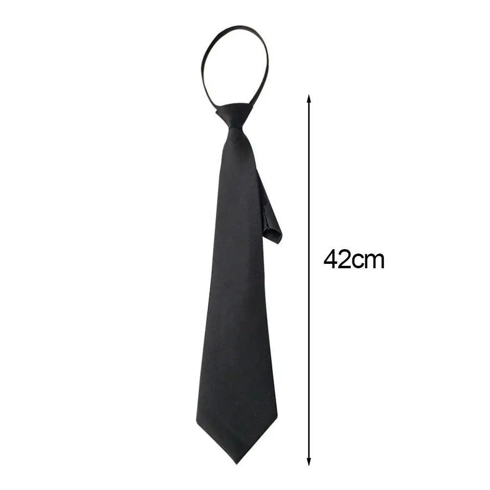 Cravate unisexe pour hommes et femmes, fermeture éclair, noire, à clip, pour hommes, cravates de sécurité, cravates pour vêtements, cravates mates pour porteurs funéraires