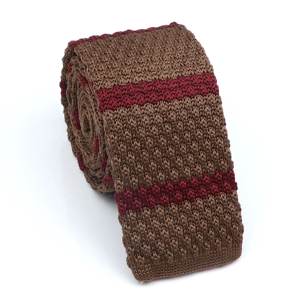 Cravate en tricot pour homme, tendance, fine, rayée, tissée, tricotée, colorée, chaude, design, idée cadeau