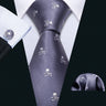 Ensemble de cravates pour homme, motif dinosaure, bleu marine et doré, 8,5 cm, en soie, idéal pour un mariage, FA-5191