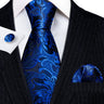 Ensemble élégant de cravates et boutons de manchette en soie à fleurs multiples pour homme, cravate jacquard à fleurs pour mariage, entreprise, fête, événement, Barry.Wang