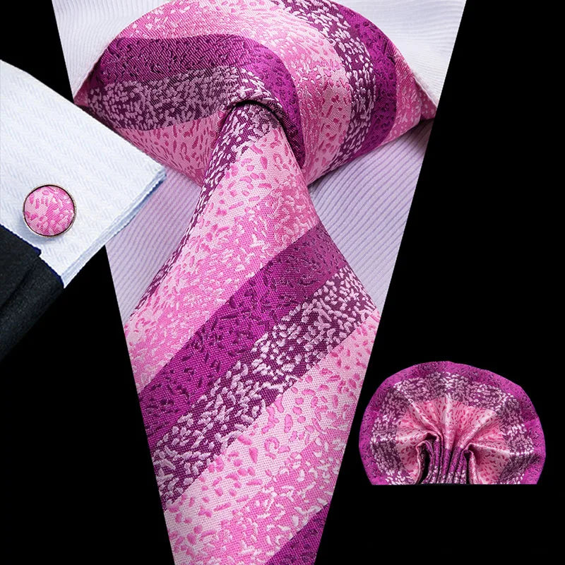 Hi-Tie 100% soie classique pour homme, cravate de mariage corail rose rouge pêche, pochette carrée, boutons de manchette, ensemble de cravates roses pour hommes, cravates cachemire unies