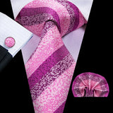 Hi-Tie 100% soie classique pour homme, cravate de mariage corail rose rouge pêche, pochette carrée, boutons de manchette, ensemble de cravates roses pour hommes, cravates cachemire unies