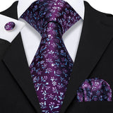 Ensemble élégant de cravates et boutons de manchette en soie à fleurs multiples pour homme, cravate jacquard à fleurs pour mariage, entreprise, fête, événement, Barry.Wang