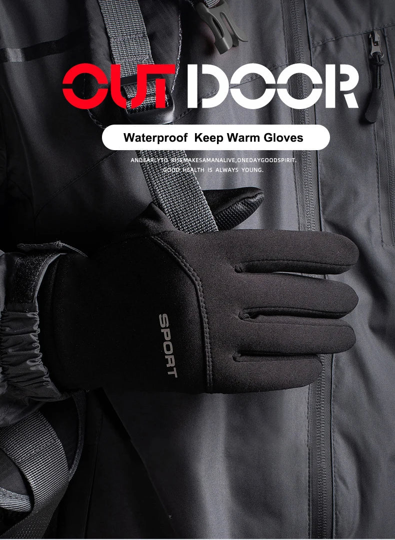 Gants d'extérieur coupe-vent et imperméables pour écran tactile, pouce et index, gants chauds pour la course à pied et le cyclisme