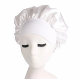 Hair Bonnet for Sleeping Silk Nightcap Satin Elastic Narrow Brim Shower Cap Round Hat Home Hair Care Cap Satin Bonnet