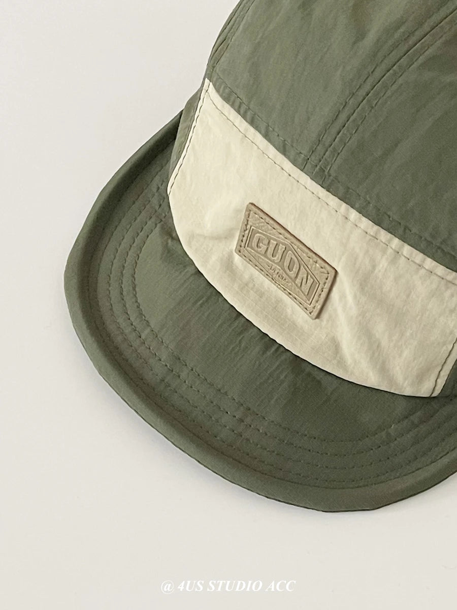 Five-Piece Hat  Retro Short Brim Breathable Quick-Dry Baseball Cap Women's Overalls Wind Soft Top Hip Hop Baseball Cap Men