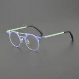 High-quality niche multi-color glasses frame literary fashion retro round ultra-light pure titanium hip hop trend optical glasse
