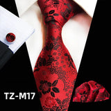 Ensemble de cravates en soie rose floral pour hommes, ensemble de cravates de fête de mariage, mouchoir, broche, boutons de manchette, accessoires pour hommes de haute qualité Gravata