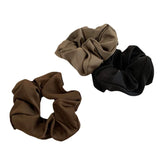 Newest Korean Woman Big Elegant Silk Elastics Hair Band Solid Color Scrunchies Hair Ties Ladies Ponytail Hold Hair Accessories