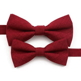 High Quality Mens Solid Color Bowtie Set For Men Children Wedding Party Dinner Accessory Pink Orange Father-son Bow Tie Gift