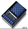 2023 New Style Wedding Gift Tie Pocket Squares Set Necktie Box Men Solid Black Suit Accessories Fit Wedding