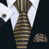 Ensemble de cravates pour homme, motif dinosaure, bleu marine et doré, 8,5 cm, en soie, idéal pour un mariage, FA-5191