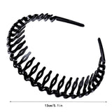 Non-slip toothed headband for pressing bangs and broken hair, pure black and versatile plastic concealed headband