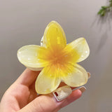 3 Inch Gradient Flower Hair Claw For Women Elegant Resin Floral Hair Clip Fresh Sweety Flower Gripper Girls Hair Accessories