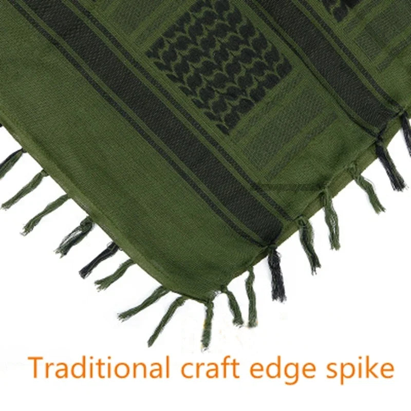 Écharpes de randonnée en plein air, style militaire arabe, tactique, désert, Shemagh avec pompon, pour hommes et femmes