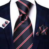 Cravates pour hommes 2023, nouvelle mode pour hommes, 8,5 cm, pochette, boutons de manchette, accessoires de mariage, créateur de cravates Hi-Tie, vente en gros