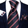 Cravates pour hommes 2023, nouvelle mode pour hommes, 8,5 cm, pochette, boutons de manchette, accessoires de mariage, créateur de cravates Hi-Tie, vente en gros