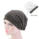 Bonnet de nuit unisexe doublé en satin pour femme et homme, bonnet de nuit ample pour soins capillaires, bonnet anti-chute, bonnet de nuit, couvre-chef
