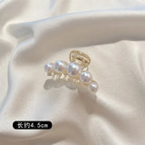 Simulated Pearl Hair Claws for Women Korean Acrylic Hair Clips Girls Large Size Barrette Shark Clip Fashion Hair Accessories