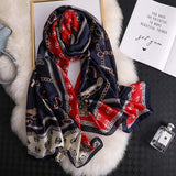 180*90cm Fashion Luxury Brand Summer Beach Soft  Silk Scarves Female Shawl Women Foulard Ladies Wrap Bandanna Muffler Muslim