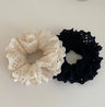 Lace Scrunchies for Women Elastic Hair Bands Ponytail Holders Tie Solid Color Hair Hoop Scrunchy Rubber Bands Women Hair Ring