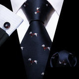 Ensemble de cravates pour homme, motif dinosaure, bleu marine et doré, 8,5 cm, en soie, idéal pour un mariage, FA-5191