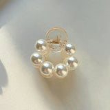 Pinces à cheveux rondes en perles pour femmes et filles, barrettes chics, épingles à cheveux en forme de crabe blanc, accessoires de coiffure tendance