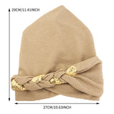 New African Headband Turban Cap Muslim Fried Dough Twists Braid Head Cap Islamic Chemo Hair Care Hats Beanie Headscarf