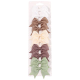 10Pcs/Set New Cute Solid Ribbon Bowknot Hair Clips for Baby Girls Handmade Bows Hairpin Barrettes Headwear Kids Hair Accessories