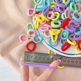 LOVEKIKI 50 bandas elásticas para el cabello, accesorios para el cabello para niñas, mini diademas de nailon coloridas, soporte para coletas, adornos para el cabello