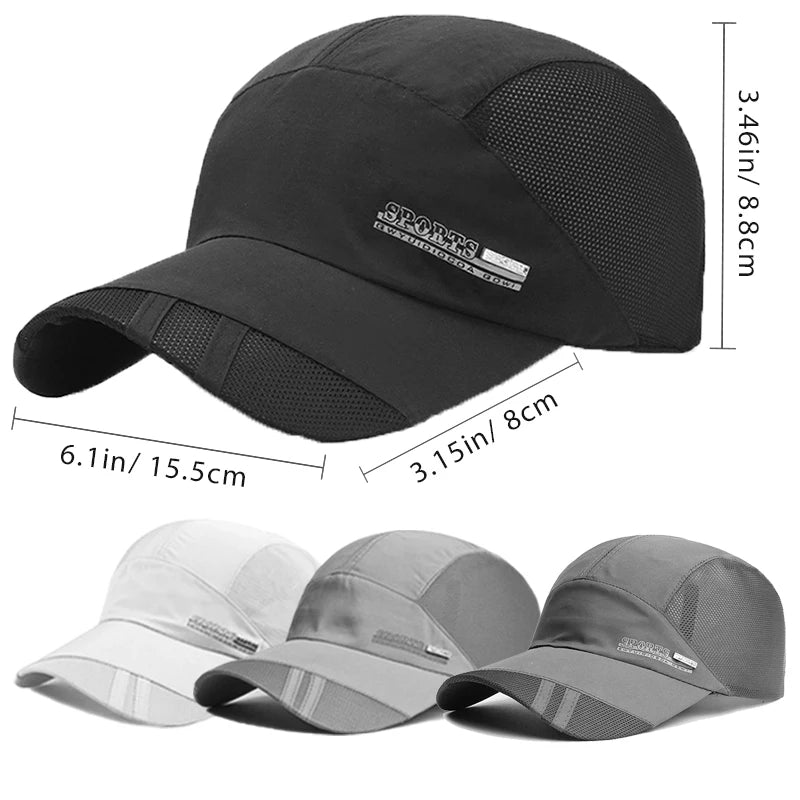 Casquette de baseball en maille pour homme et femme, chapeau de soleil avec visière, respirant, séchage rapide, pour l'extérieur, la pêche, la randonnée, la course à pied, le sport, tendance