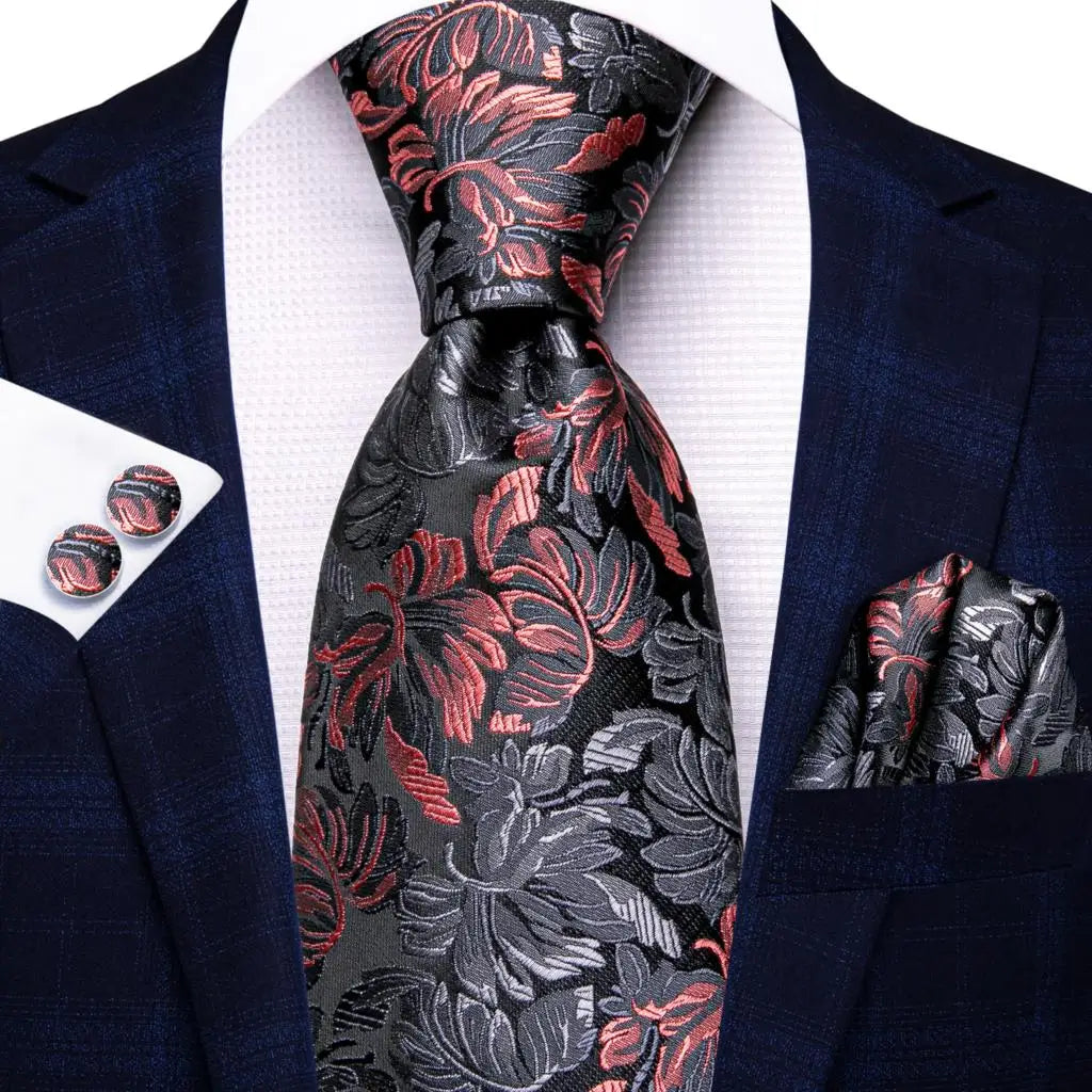 Cravates pour hommes 2023, nouvelle mode pour hommes, 8,5 cm, pochette, boutons de manchette, accessoires de mariage, créateur de cravates Hi-Tie, vente en gros