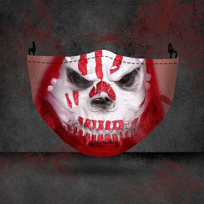 1 masque anti-poussière filtre adulte grande bouche masques faciaux 3D mascara Halloween masculin réutilisable lavable masque de clown mascara divertida