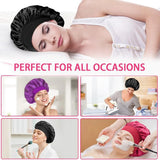 New Women's Satin Solid Sleeping Hat Night Sleep Hair Care Bonnet Nightcap Silky Shower Caps Comfortable Flower Band Unisex Cap