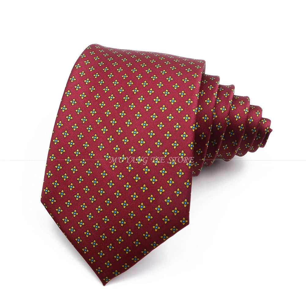 Cravate de luxe en soie imprimée fine de 7 cm pour homme, accessoire classique pour le bureau, les loisirs, les costumes et les fêtes de mariage