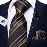 Cravate rose cachemire avec broche en soie, élégante cravate de mariage pour homme, bouton de manchette pratique, mode affaires fête, créateur de cravate haute