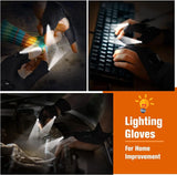 Guantes de caza al aire libre con iluminación luminosa de medio dedo y luces para conducción nocturna, mantenimiento de vehículos de caza, guantes de iluminación