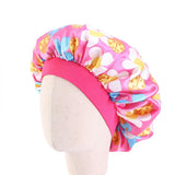 Bonnet de nuit pour enfants et filles, imprimé floral, bonnet de nuit en satin, turban, bonnet de nuit pour enfants, bonnet de soins capillaires, bonnet de nuit