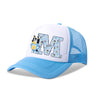 Casquette de baseball Blueyi Bingo pour enfants, motif dessin animé AZ, imprimé lettres, chapeau de soleil, casquettes d'été décontractées, casquettes Kawaii à visière réglable, cadeau pour enfants