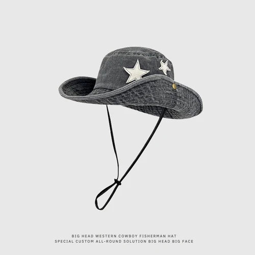 Retro Y2K Spice Girls Style Fisherman Hat Summer Cowboy Sun Cap Travel Photo Bob Panama Women Outdoor Hiking Sunshade Bucket Hat