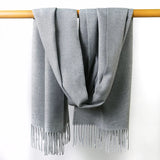 Fashion Cashmere Womens Scarf Winter Thick Warm Solid Cape Wraps Female Bandana Pashmina Tassel Ladies Long Wrap Shawl Blanket