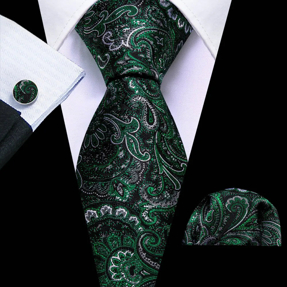 Cravate fantaisie en soie bleu sarcelle pour homme, marque de luxe solide, pochette, boutons de manchette, ensemble de cravates de haute qualité pour fête de mariage Barry.Wang
