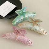 Pince à cheveux YHJ en forme d'étoile de mer pour femme, pince à cheveux en acétate et strass, bijoux de vacances, pince à cheveux tendance, accessoires pour cheveux