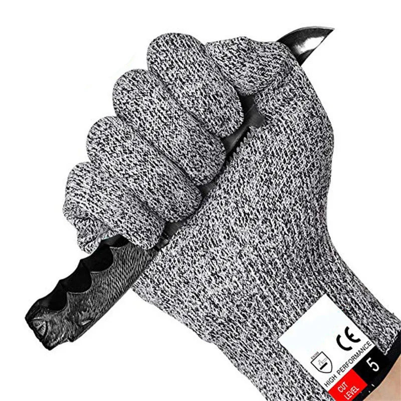 Schnittfeste Handschuhe aus HPPE der Klasse 5 für die Küche und den Garten, schnittfeste Strickhandschuhe, dornensicher, verschleißfest, Schneidehandschuhe für Glasbau
