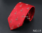 Classic Red Blue Christmas Tie For Men Father Festival Gift Santa Claus Snowman Tree Snowflake Elk Necktie Skinny 7cm Accessory