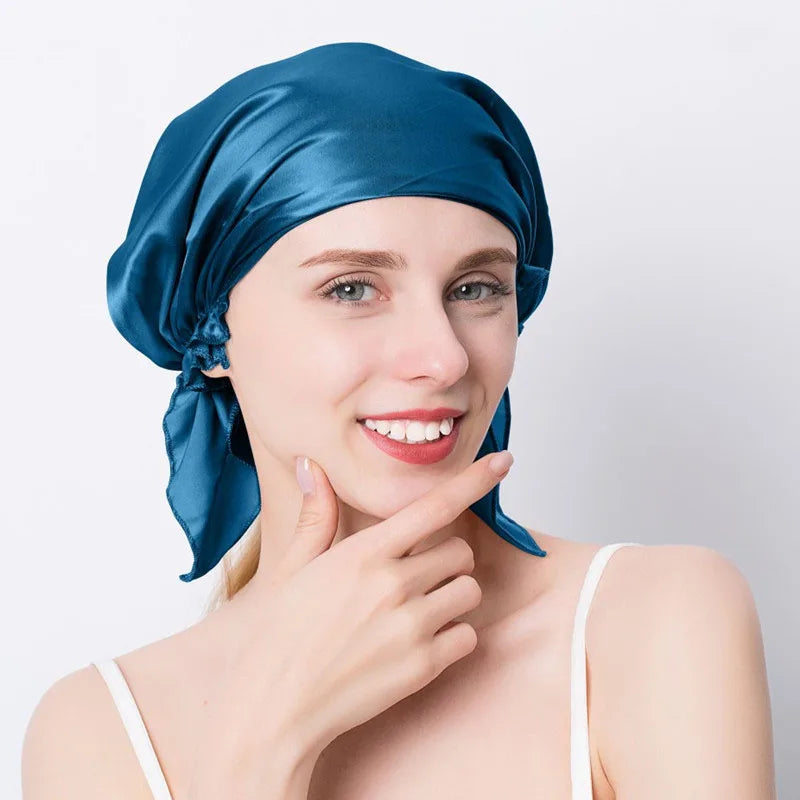 Bonnet de nuit en soie de mûrier 100 % naturelle, bonnet de douche en soie, bonnet de nuit, tâches ménagères, cuisine, soins capillaires, bonnet protecteur, accessoires pour cheveux