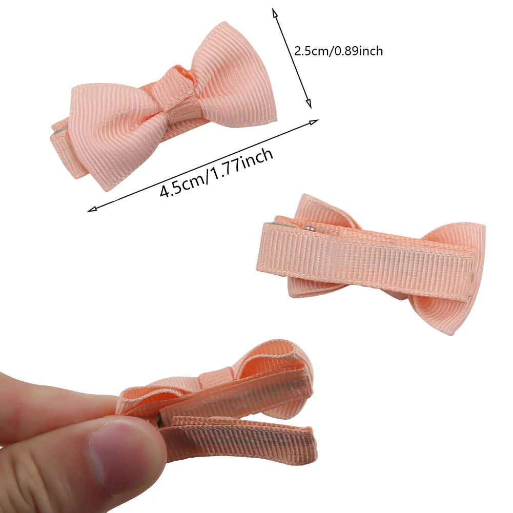 Lot de 12 barrettes à cheveux en ruban gros-grain massif de 4,5 cm pour enfants, faites à la main, accessoires photo, coffret cadeau