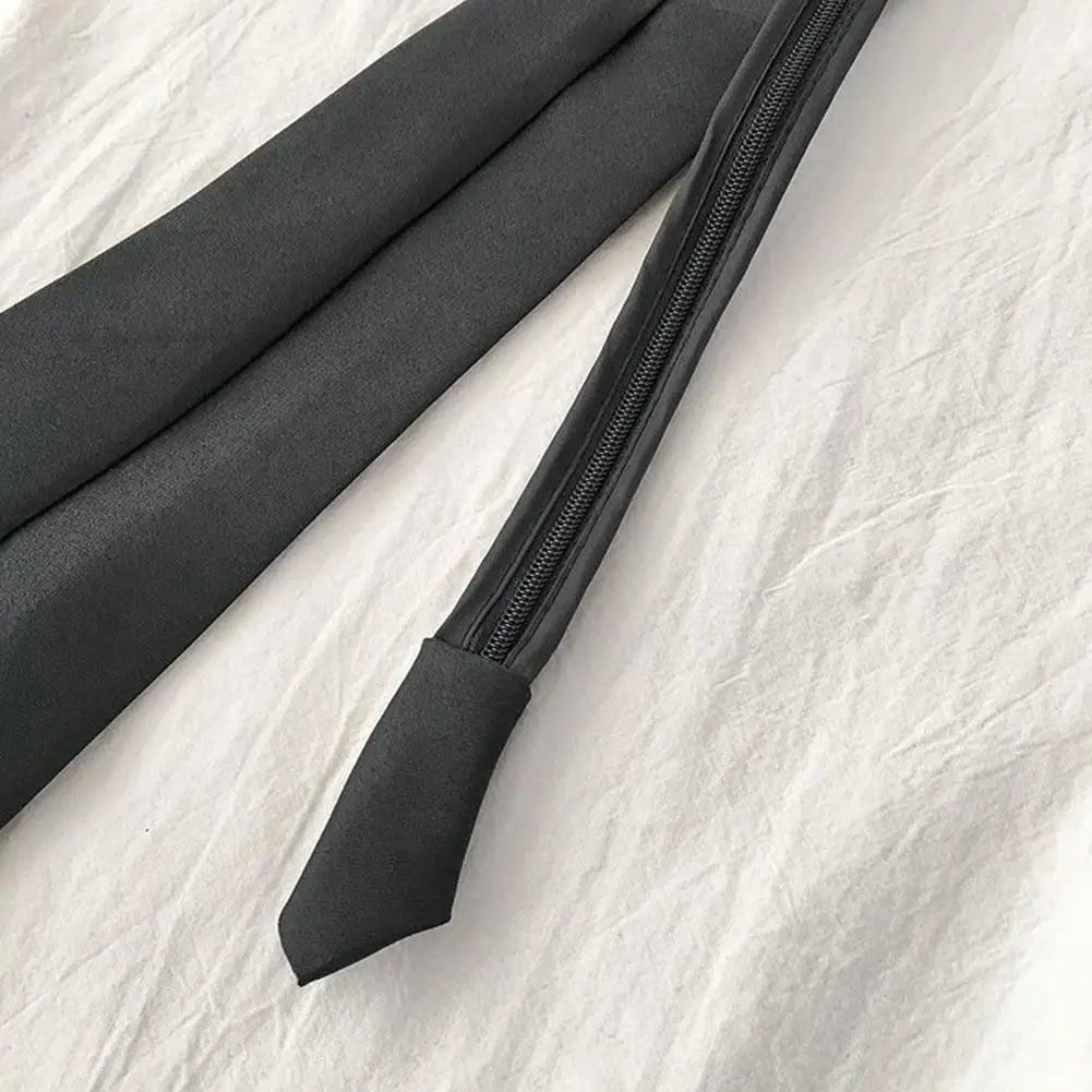 Cravate unisexe pour hommes et femmes, fermeture éclair, noire, à clip, pour hommes, cravates de sécurité, cravates pour vêtements, cravates mates pour porteurs funéraires