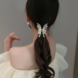 Kiss Jewelry Luxury Butterfly Hair Claw Clip Gold Plated Rhinestone Pearl Hairpin Women Korean Fashion Headwear Hair Accessories