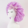 Bonnet de nuit en satin pour femme, large bande solide, extensible, avec nœud, bonnet soyeux, bonnet de nuit, soins capillaires, couvre-tête de douche